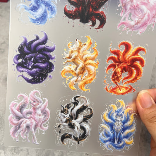 A0205--Nine-Tailed Fox PET Sticker 1 Pcs A5 Size