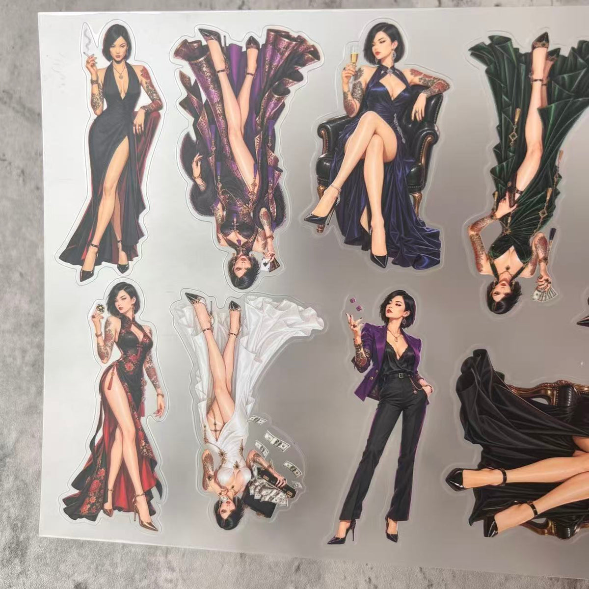 A0230--Casino Queen PET Sticker 1 Pcs A5 Size