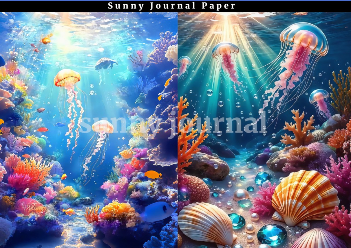 B0034-Ocean Series Underwater A5 paper no repeat