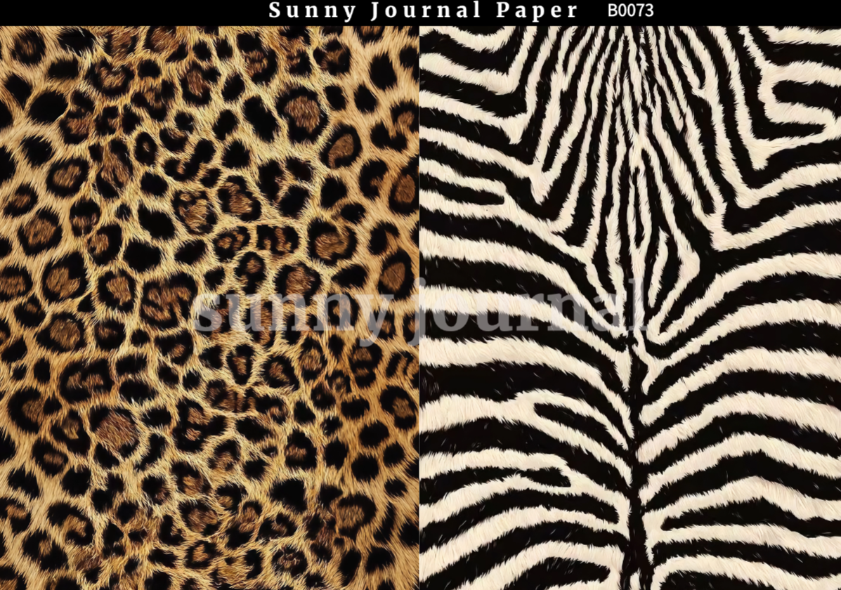 B0073-Animals Texture Paper A5 paper 10pcs no repeat