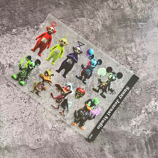 A0132--Creep Animals PET Sticker 1 Pcs A5 Size