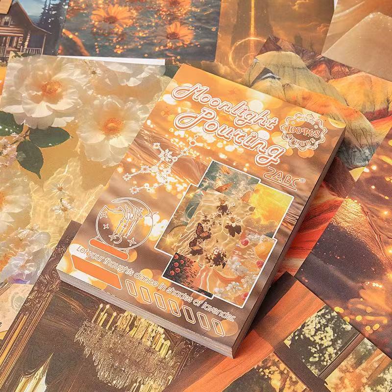 Star‑Moon Series, 100 Sheets, Large‑Capacity Tear‑Off Collage Base Paper