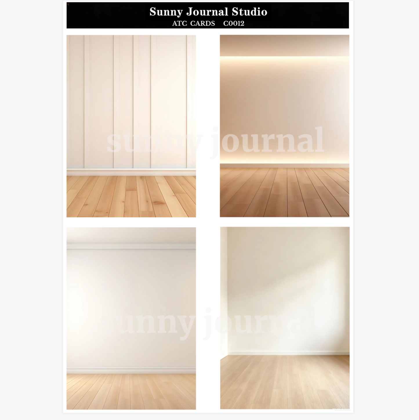 C0012-Blank Room Wall&Floor ATC Cards 20 iamges 300GSM Paper Card / Self-cut Required