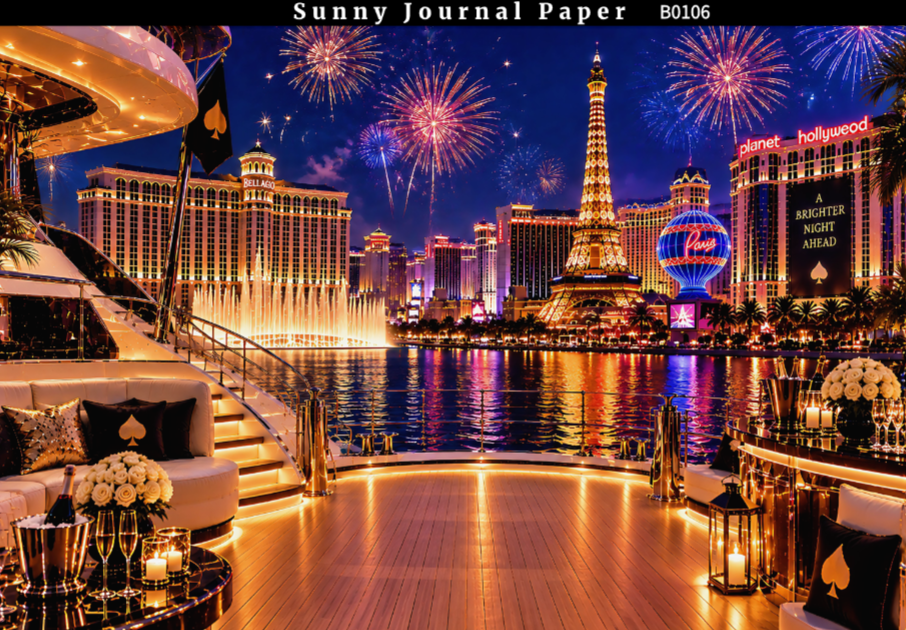 B0106-LAS VEGAS Nightscape Horizontal A5 paper 15pcs no repeat