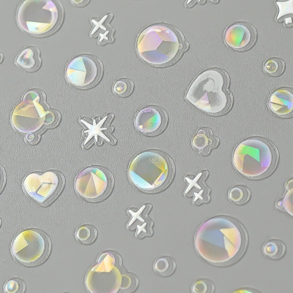 Mini Iridescent Bubble Embossed 3D Sticker