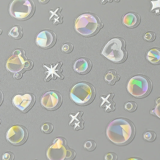 Iridescent Bubble Embossed 3D Sticker