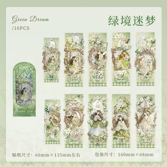 Vintage Sweet Girls PET Stickers 10 Sheets Per Pack