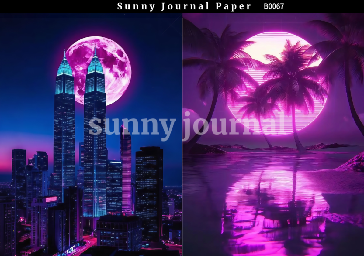 B0067-Cyber City Paper A5 paper 10pcs no repeat