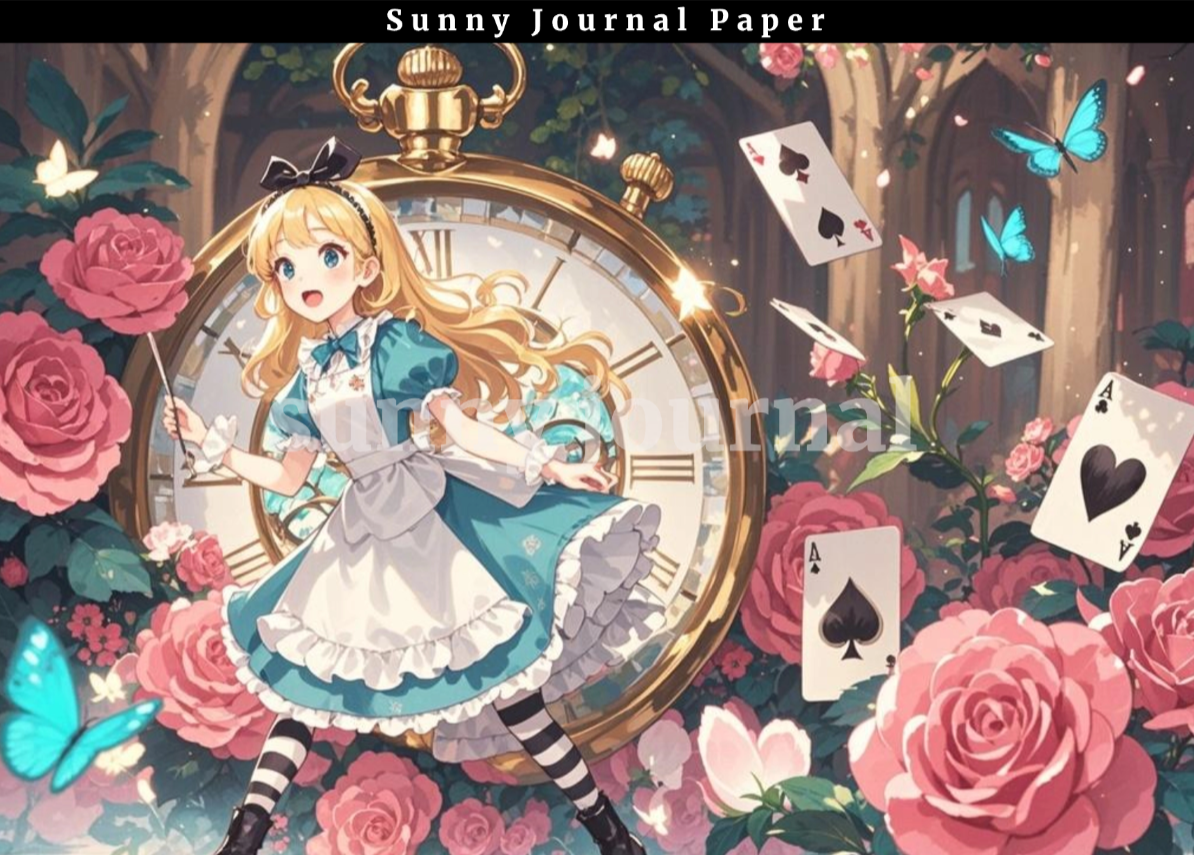 B0054-Alice of Wonderland A5 paper 15pcs no repeat