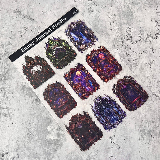 A0224--Halloween Stage PET Sticker 1 Pcs A5 Size