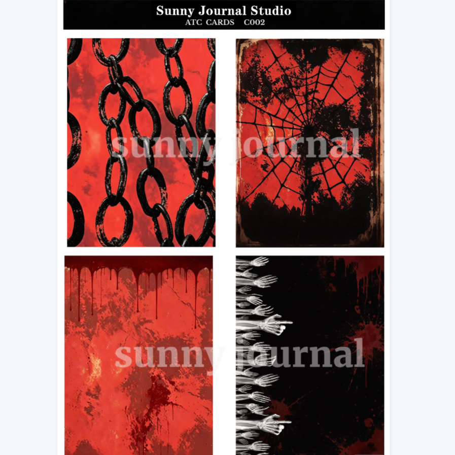 C002-Gothic ATC Card 20 iamges/5pcs 300GSM Paper Card / Self-cut Required