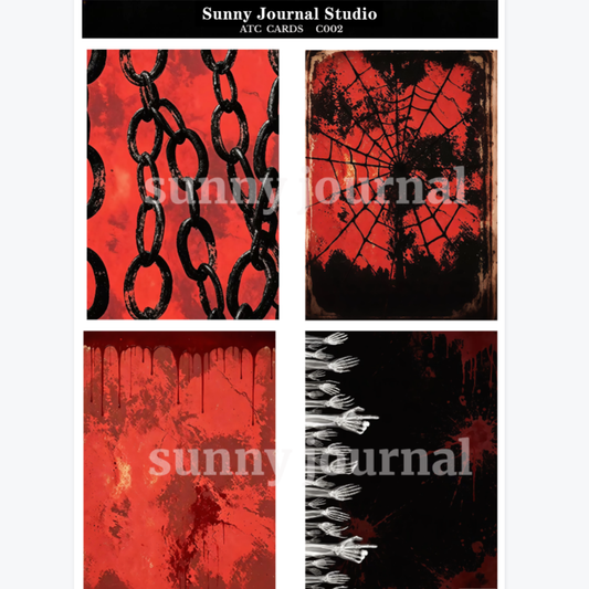 C002-Gothic ATC Card 20 iamges/5pcs 300GSM Paper Card / Self-cut Required