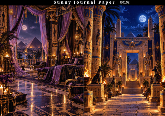 B0102--Ancient Egyptian Palace A5 paper 10pcs no repeat