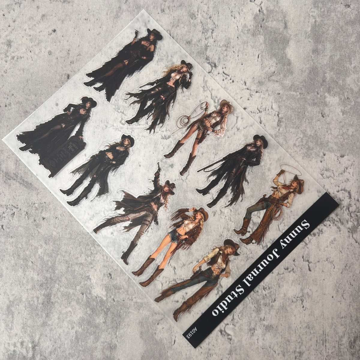A0193--Western-style Cowgirls PET Sticker 1 Pcs A5 Size