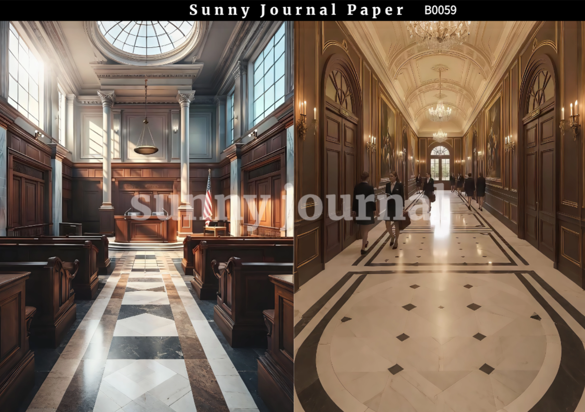 B0059-Court & School Background Paper A5 paper 10pcs no repeat
