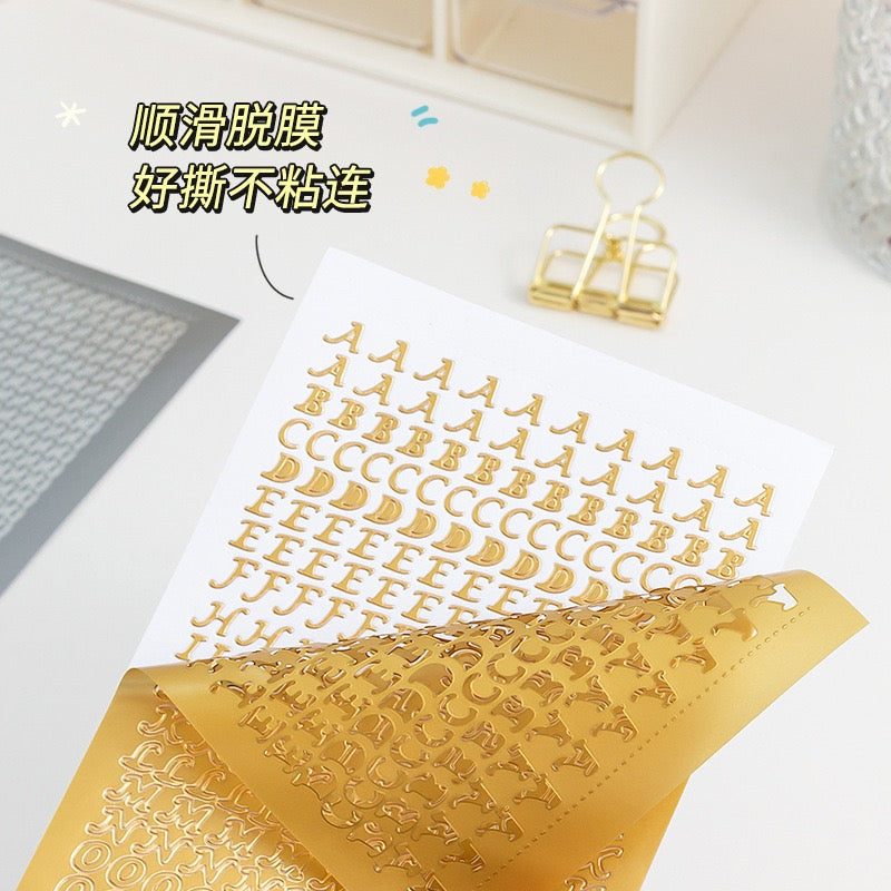 4 colors Pre-cut Letter and Chains PVC Stickers 1 Sheets Per Pack