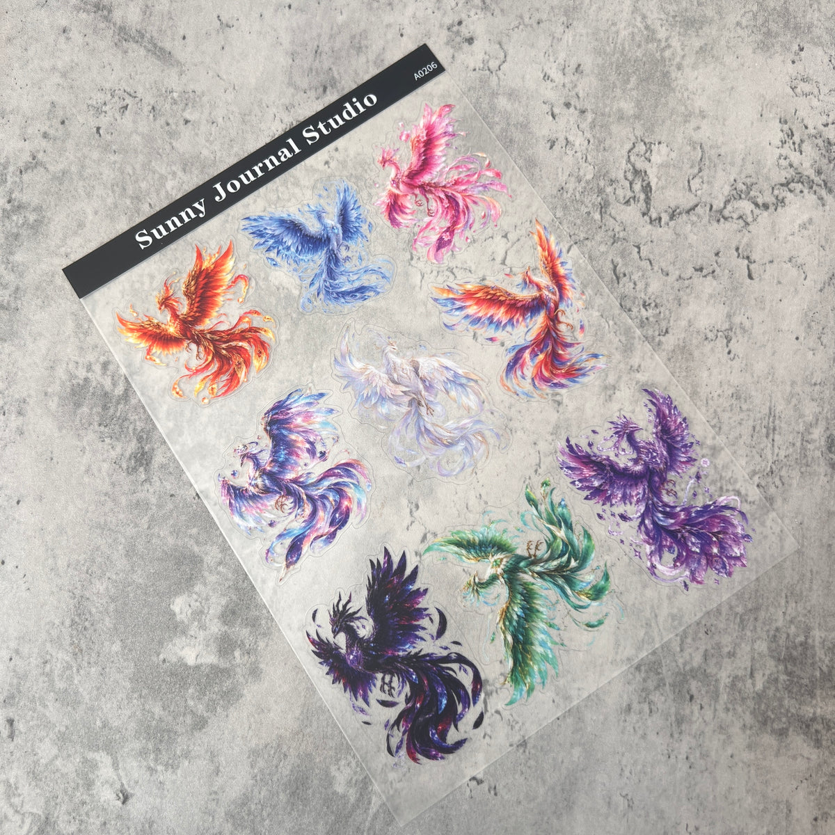 A0206--Phoenix PET Sticker 1 Pcs A5 Size