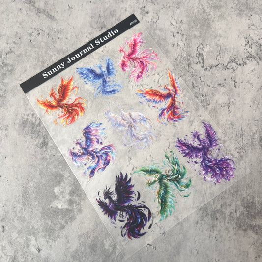 A0206--Phoenix PET Sticker 1 Pcs A5 Size