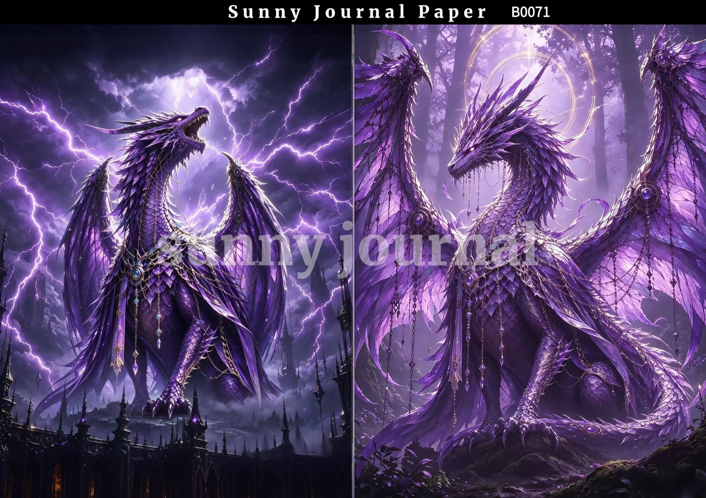 B0071-Dark Fantasies Gothic Gragon Medieval Legends Paper A5 paper 10pcs no repeat