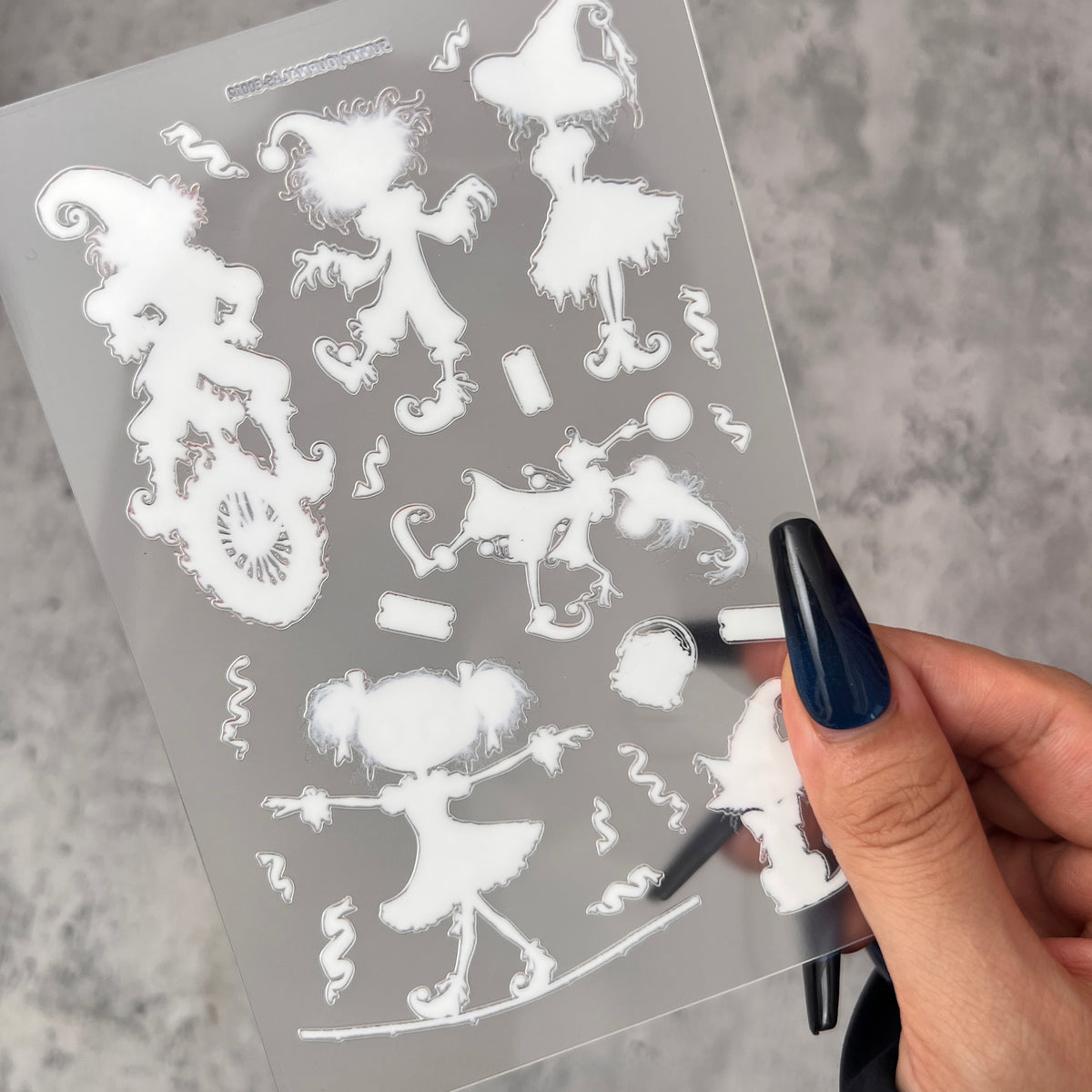 E0020--Creepy Gothic Family 3D Embossed Sticker 1 Pcs A6 Size 10X15cm=4x6inch