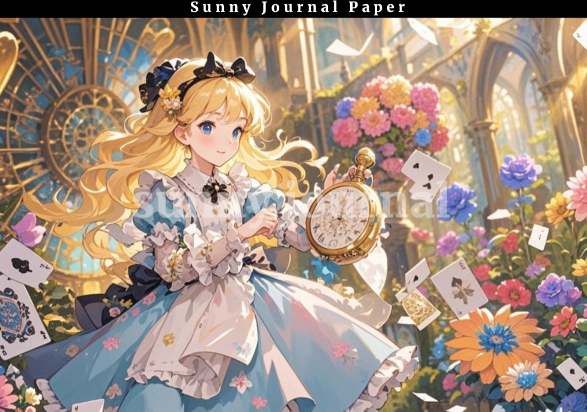 B0054-Alice of Wonderland A5 paper 15pcs no repeat