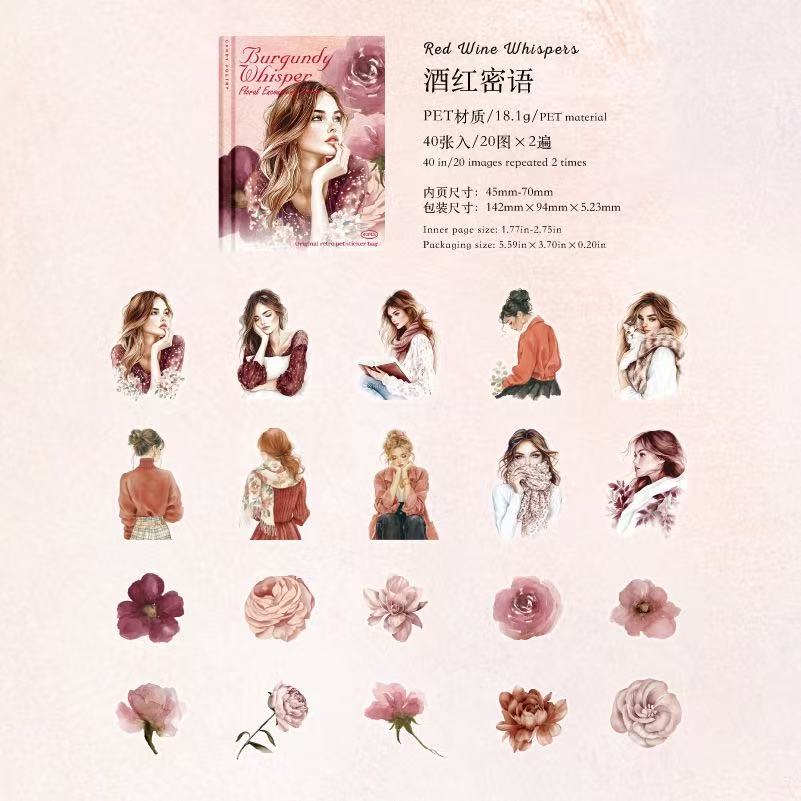 Winter Girls PET Stickers 40 Sheets Per Pack