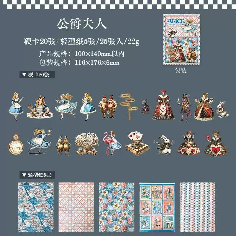Alice in Wonderland Sticker and Paper Pack 4 design