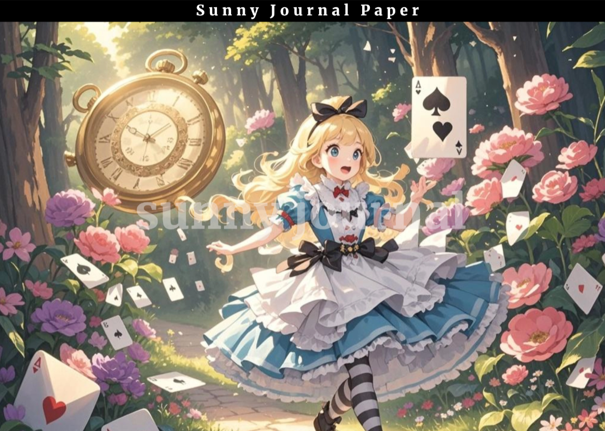 B0054-Alice of Wonderland A5 paper 15pcs no repeat