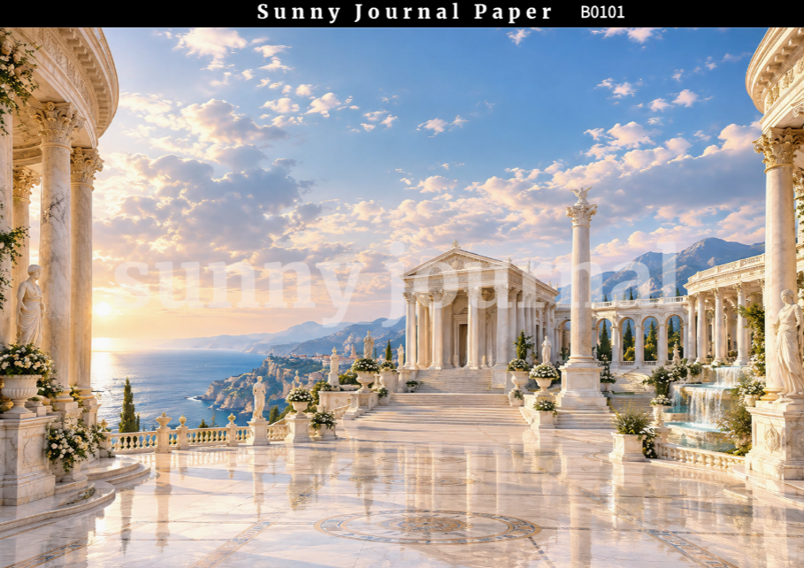 B0101--Ancient  Roman Horizontal A5 paper 15pcs no repeat